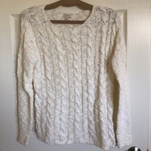 Sonoma White Cable Knit Sweater NWOT Small